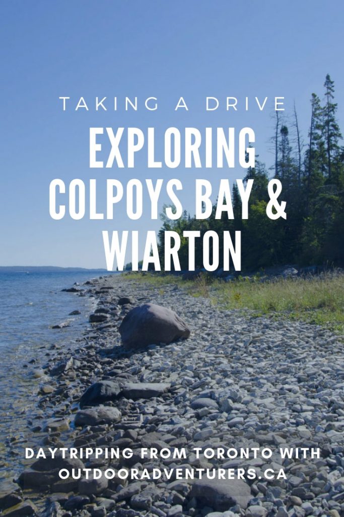 When you go exploring Colpoys Bay and Wiarton, north of Toronto for a day trip, you get to play tourist without the crowds. #daytrips #Toronto #traveldestinations #Ontario #Canada #ExploreCanada #exploring #roadtrip 